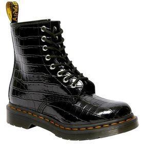 NEW DR MARTENS 1460 CROC EMBOSSED PATENT Women's Size 6